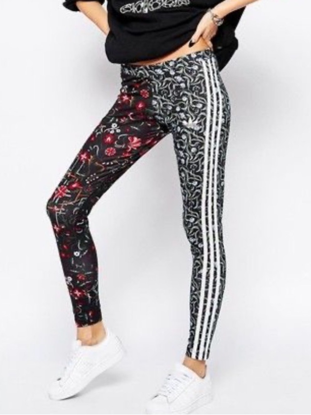 Adidas Moscow Mix floral three strip leggings